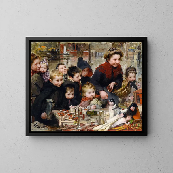 La Joie des petits - Henri Jules Jean Geoffroy — framed artwork on a wall