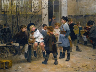 L'heure du goûter - Henri Jules Jean Geoffroy — weergave van het kunstwerk