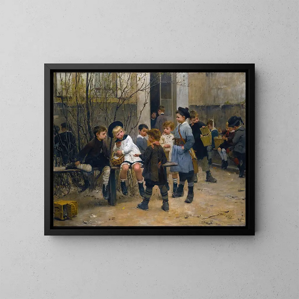 L'heure du goûter - Henri Jules Jean Geoffroy — framed artwork on a wall