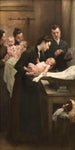 L'œuvre van de druppel melk in het dispensarium van Belleville triptiek - Henri Jules Jean Geoffroy — weergave van het kunstwerk
