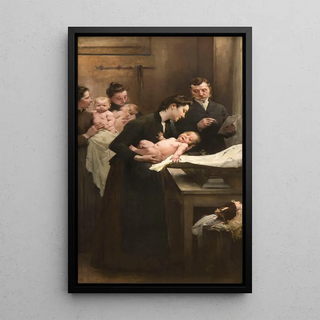 HenriJulesJean Geoffroy - Luvre de la goutte de lait au dispensaire de Belleville triptyque.webp