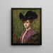 Een elegante dame met een zwart hoedje - Henri Adrien Tanoux — ingelijst kunstwerk aan de muur