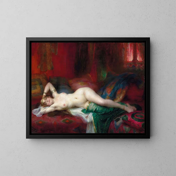Odalisque - Henri Adrien Tanoux — framed artwork on a wall