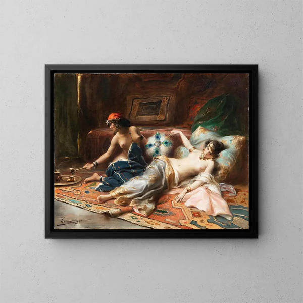 Odalisques - Henri Adrien Tanoux — framed artwork on a wall