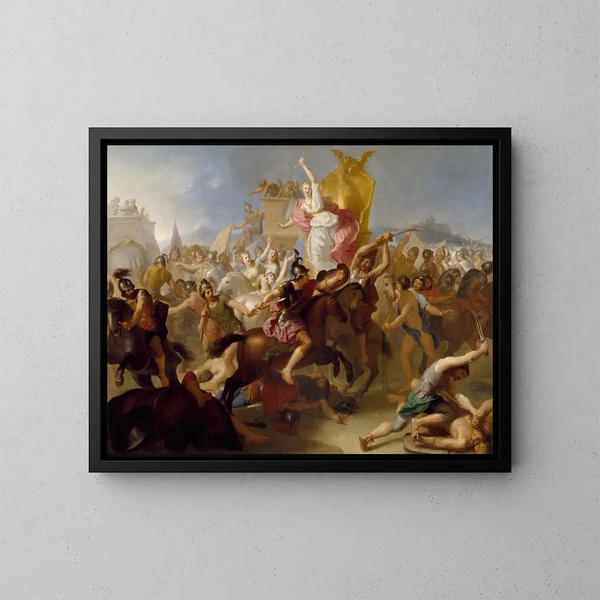 Armide die de christenen bevecht - Henri Antoine de Favanne — ingelijst kunstwerk aan de muur