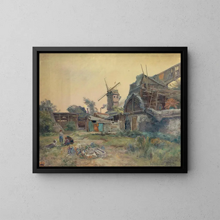 Moulins de Montmartre - Henri Arthur Bonnefoy — ingelijst kunstwerk aan de muur