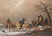 Winterkoetsrit schilderij - Henri Auguste d'Ainecy Montpezat — weergave van het kunstwerk