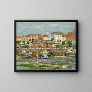 Uitzicht op de haven - Henri Epstein — ingelijst kunstwerk aan de muur