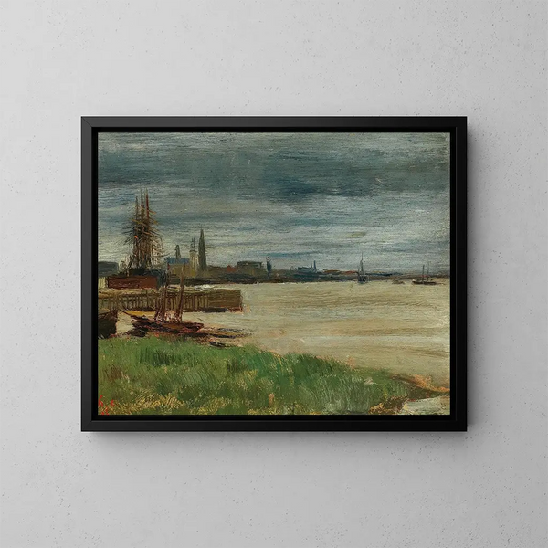 Antwerpen, de rivier, de haven van Antwerpen - Henri Evenepoel — ingelijst kunstwerk aan de muur