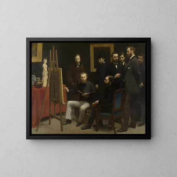 Een atelier in de Batignolles - Henri Fantin-Latour — ingelijst kunstwerk aan de muur