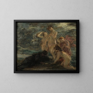 De vriend en de muzen - Henri Fantin-Latour — ingelijst kunstwerk aan de muur
