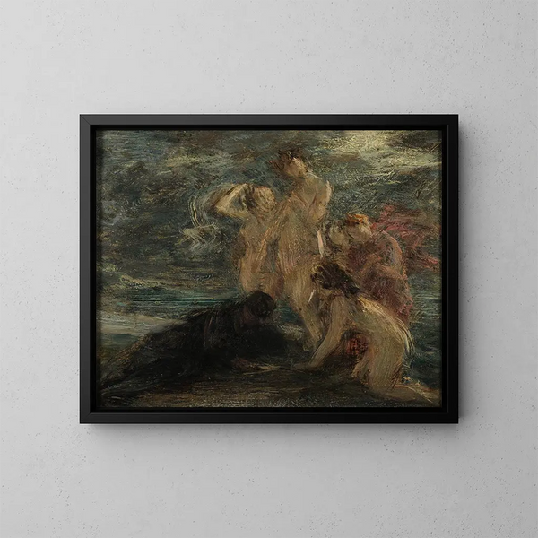 De vriend en de muzen - Henri Fantin-Latour — ingelijst kunstwerk aan de muur