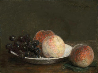 Pêches et raisins dans un bol en porcelaine - Henri Fantin-Latour — weergave van het kunstwerk