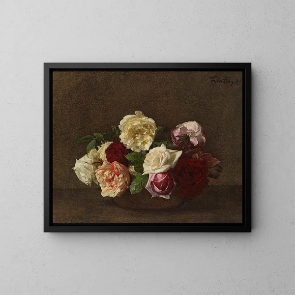 Rozen in een vaas - Henri Fantin-Latour — ingelijst kunstwerk aan de muur