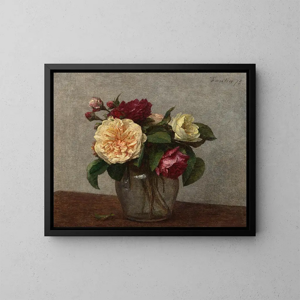 Gele en rode rozen - Henri Fantin-Latour — ingelijst kunstwerk aan de muur