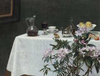 Natuurstudie stilleven in de hoek van een tafel - Henri Fantin-Latour — weergave van het kunstwerk
