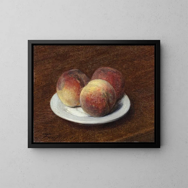 Drie perziken op een bord - Henri Fantin-Latour — ingelijst kunstwerk aan de muur