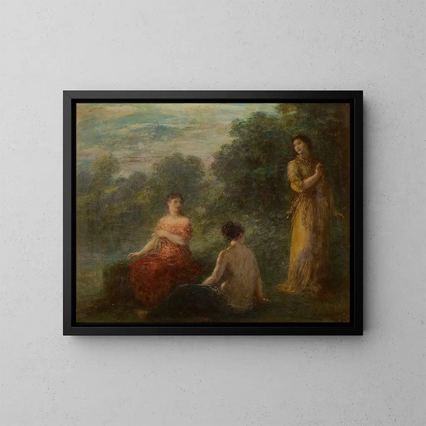 Drie nimfen bij een bron - Henri Fantin-Latour — ingelijst kunstwerk aan de muur