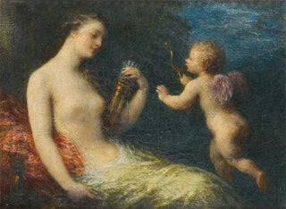 Venus en Cupido - Henri Fantin-Latour — weergave van het kunstwerk