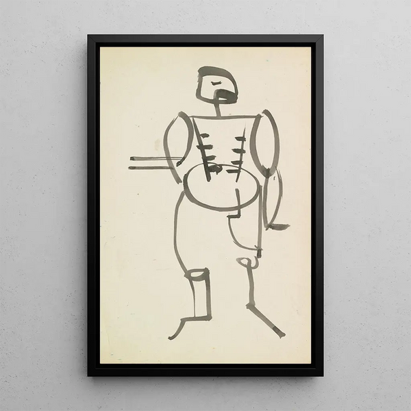 Mann staand - Henri Gaudier-Brzeska — ingelijst kunstwerk aan de muur