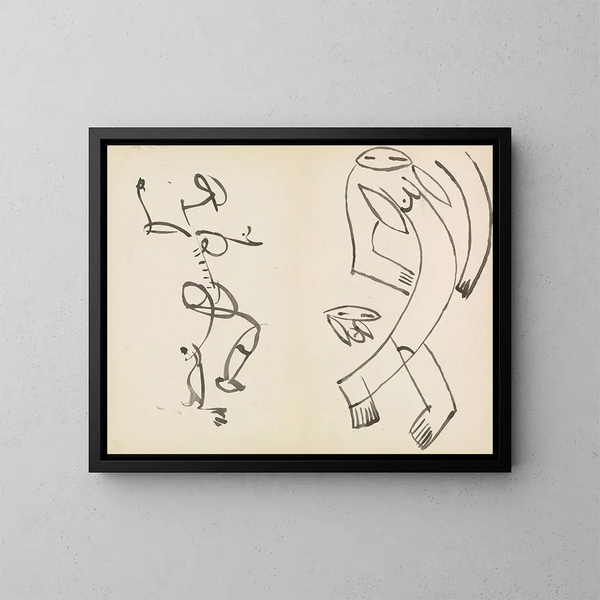 Études de deux figures dansantes - Henri Gaudier-Brzeska — framed artwork on a wall