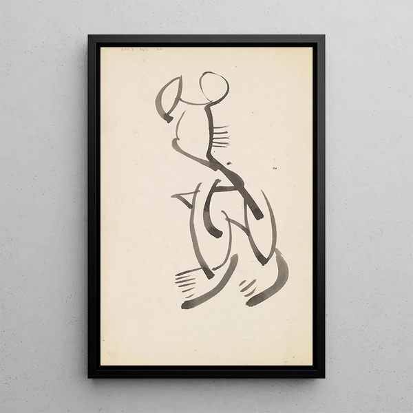 Studie voor een figuratief beeldhouwwerk - Henri Gaudier-Brzeska — ingelijst kunstwerk aan de muur