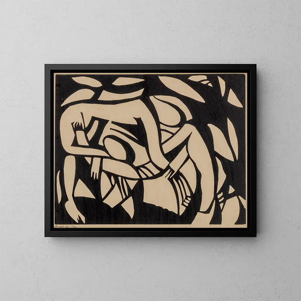 Les Lutteurs - Henri Gaudier-Brzeska — framed artwork on a wall