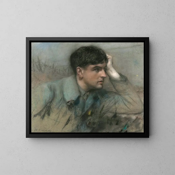 Portrait of an Officer - Henri Gervex — framed artwork on a wall