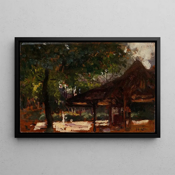 Study for the Circle of Puteaux Island - Henri Gervex — framed artwork on a wall
