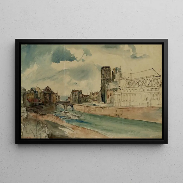 Henri Jean Baptiste Levis - Seine devant larchevch et la cathdrale NotreDame vers 1840.webp