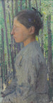 Vrouw van profiel - Henri Jean Guillaume Martin — weergave van het kunstwerk