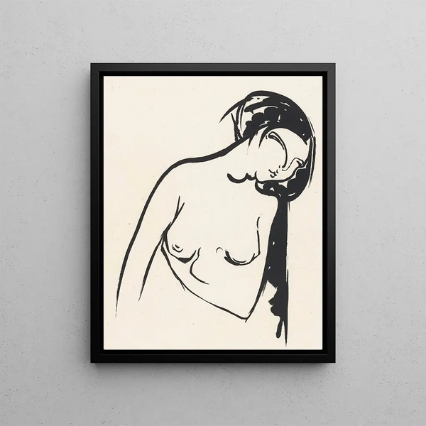 Henri Jonas - Naakte vrouw die haar borst aanraakt.webp