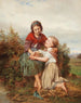 van Broers en zussen met een vogelnest - Henri Joseph Campotosto — weergave van het kunstwerk