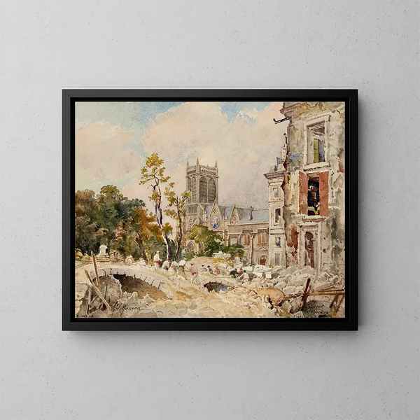 Convent of the Birds - Henri Laurent Mouren — framed artwork on a wall
