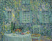 van Het Tafelblad in de zon tussen de bladeren van Gerberoy - Henri Le Sidaner — weergave van het kunstwerk