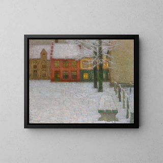 De sneeuw in Chartres - Henri Le Sidaner — ingelijst kunstwerk aan de muur