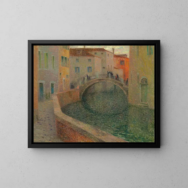 Le petit canal, soir gris, Venetië - Henri Le Sidaner — ingelijst kunstwerk aan de muur
