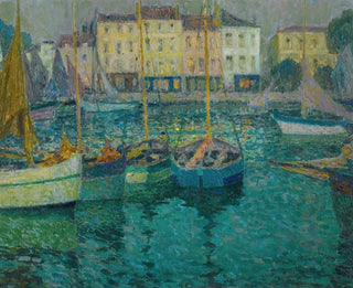 Les Barques à La Rochelle - Henri Le Sidaner — weergave van het kunstwerk
