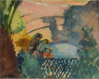 Twee vrouwen bij de wasserij - Henri Lebasque — weergave van het kunstwerk