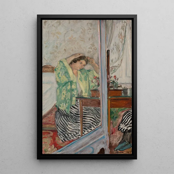 Vrouw bij haar toilette - Henri Lebasque — ingelijst kunstwerk aan de muur