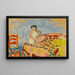 van een jonge vrouw met een groene tulband zittend op een bank - Henri Lebasque — ingelijst kunstwerk aan de muur