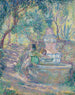 Saint - Tropez, twee jonge meisjes bij de fontein - Henri Lebasque — weergave van het kunstwerk