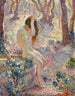 Jong meisje zittend aan de rand van een put - Henri Lebasque — weergave van het kunstwerk
