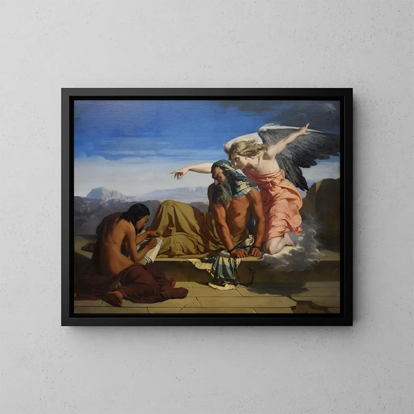 Jérémie the Prophet Dictating His Prophecies - Henri Lehmann — framed artwork on a wall