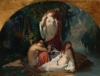 De baders - Henri Lehmann — weergave van het kunstwerk