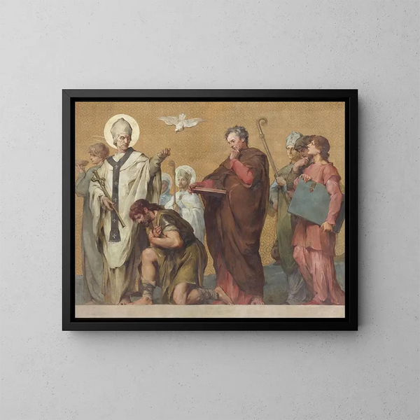 Procession carolingienne - Henri Léopold Lévy — framed artwork on a wall