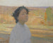 van een jonge meisje met een lauwerkrans - Henri Martin — weergave van het kunstwerk