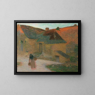 van Laatste stralen, een boerderij in de Lot - Henri Martin — ingelijst kunstwerk aan de muur