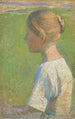 Jonge vrouw op profiel - Henri Martin — weergave van het kunstwerk