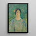 Jonge vrouw met bloemenjurk - Henri Martin — ingelijst kunstwerk aan de muur